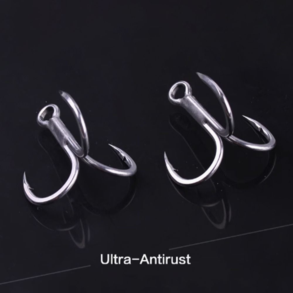 5/6/7/8Pcs 4X Intensify Fishing Triple Anchor Hook Carbon Steel Fishing Tackle Barbed Hooks  Outdoor