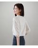 French Pure Cotton Embroidered Shirt for Women's 2026 Spring Commuting Versatile V-neck Seven Quarter Sleeve Niche Top