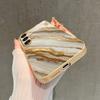 Gold Inlay Stone Pattern 2D Phone Case for Samsung S26 S25 S24 S23 S22 S21 S20 - Golden Metal Paint Glass Protective Cover
