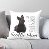 Schotse Terriërs Mama Vierkante Kussensloop Polyester Linnen Fluweel Patroon Rits Decoratieve Kussensloop Huis Kussenhoes
