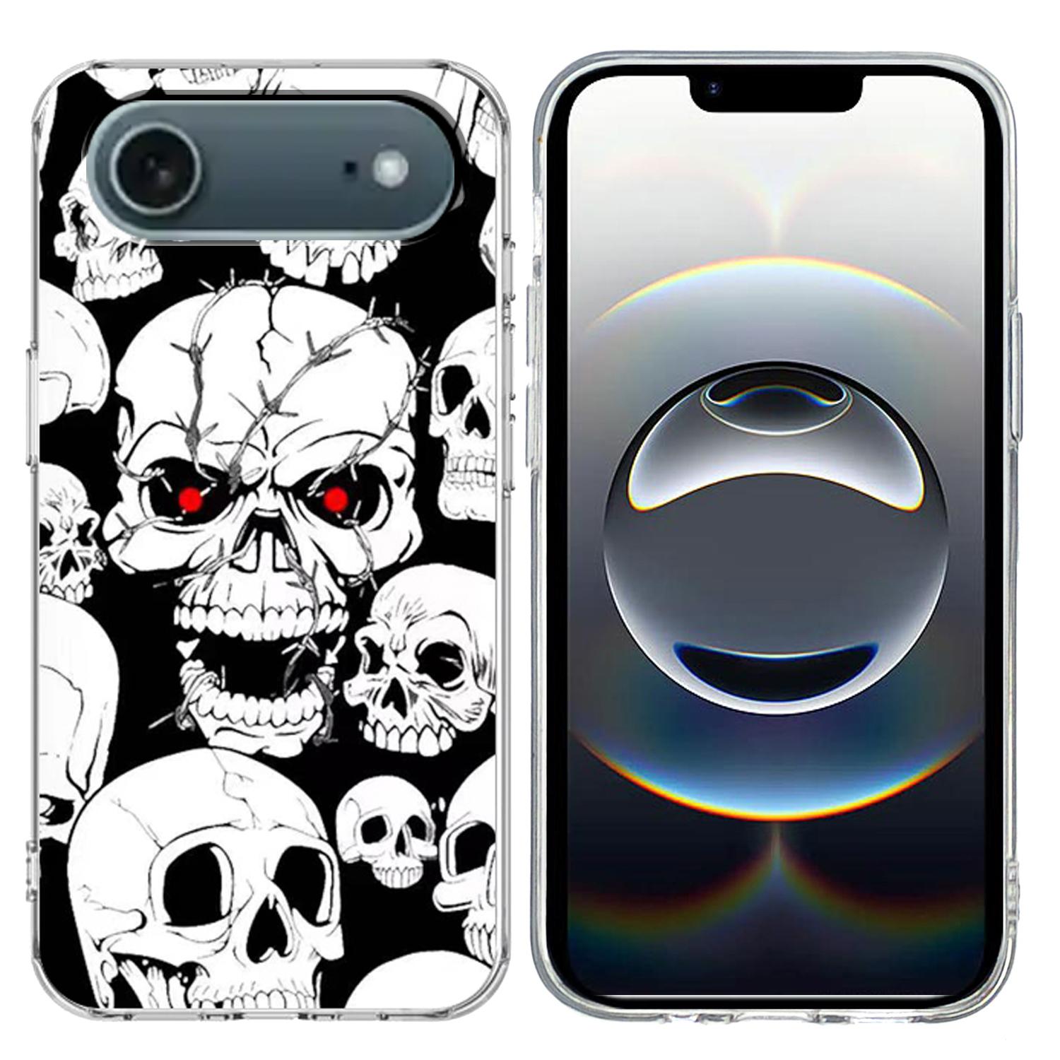 

For iPhone 17 Air Case Pattern Printing Cell Phone TPU Back Cover Skull