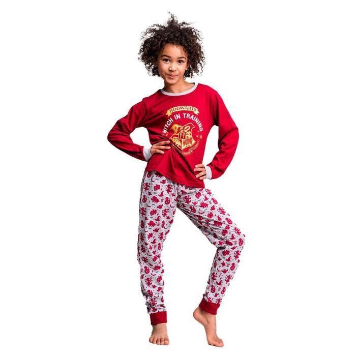 Pyjama Long Enfant Garçon - Harry Potter - 6 Ans - Rouge - 100% Coton - Jersey Simple