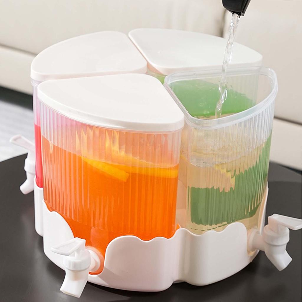 6L Cold Kettle Beverage Dispenser Removable 4 Grid Rotate 360° Daily Use