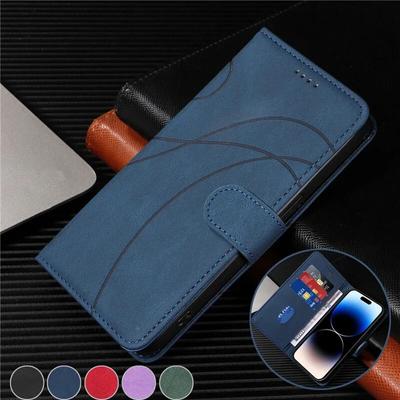 Für Redmi 13C 4G 13 C Gebogene Linien Flip Magnetkarten Solt Brieftasche Leder Telefon Fall für Xiaomi Redmi 13C 12 12C 10 5G Buch Kickstand Holster Tasche