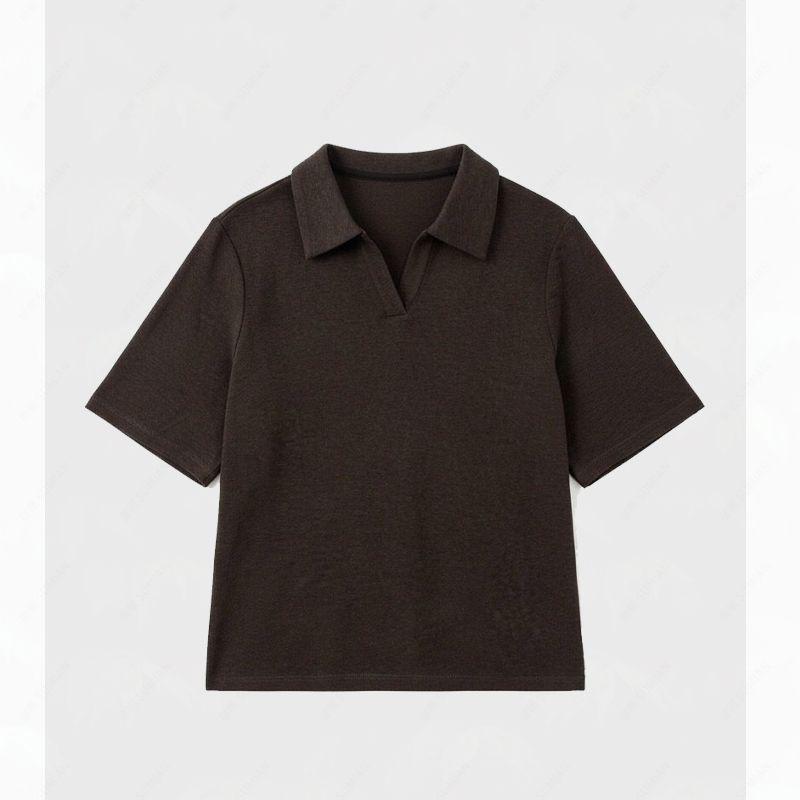 

26-Year-Old Style V-Neck Knit Women s Solid Color Short-Sleeve T-Shirt Medium