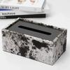 Tragbare Taschentuchboxen Luxuriöse Taschentuchboxen Nordische Ledertextur Taschentuchbox Ästhetisches Wohnzimmer Couchtisch-Dekoration