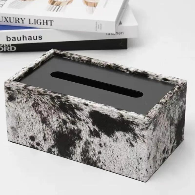 Tragbare Taschentuchboxen Luxuriöse Taschentuchboxen Nordische Ledertextur Taschentuchbox Ästhetisches Wohnzimmer Couchtisch-Dekoration