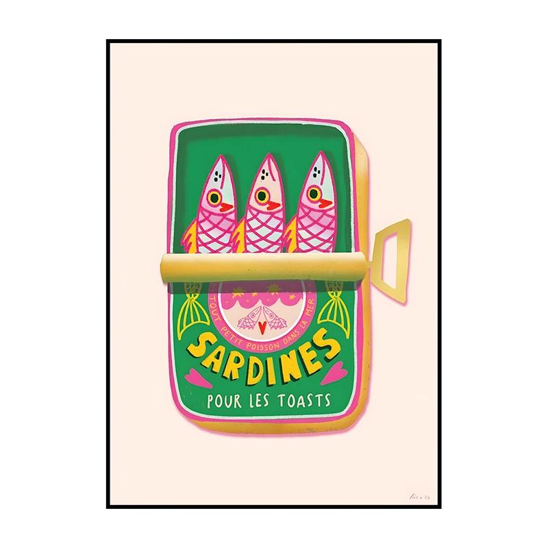 Sardinenbüchse Poster Modern Klassisch Druck Ausstellung Surrealismus Leinwandbild Wandkunst Bild für Zimmer Zuhause Küche Dekorat