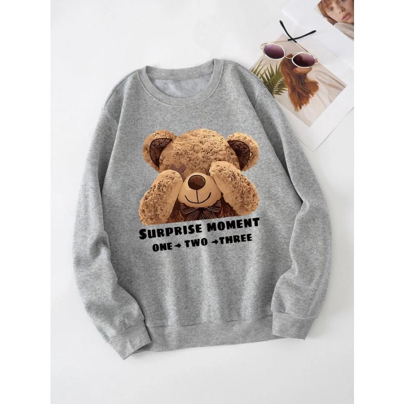 Women's Print Thermal Lined Crew Neck Loose Pullover Long Sleeve Plus Velvet Sweatshirt Pullovers & Long Sleeves Women’s