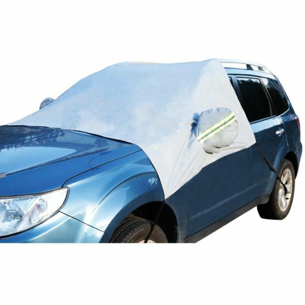 Car Front Windshield & Side Mirror Sun Snow Frost Ice Protector Tarp Flap Cover