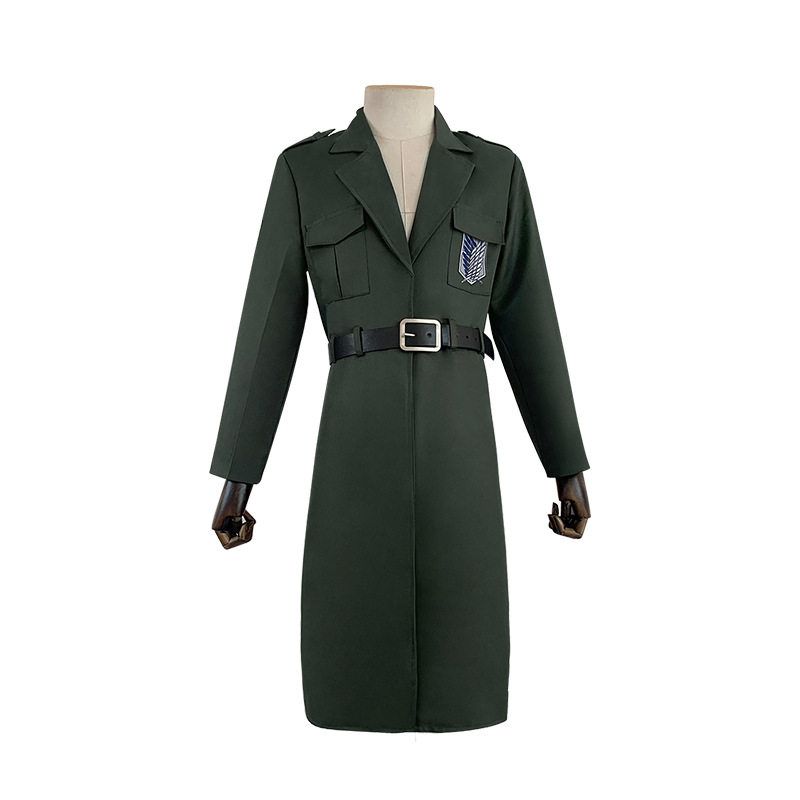 

Attack on Titan Cosplay Costume Survey Corps Cosplay Anime Outfit Full Set Military Green Coat Cloak Robe Single Jacket S