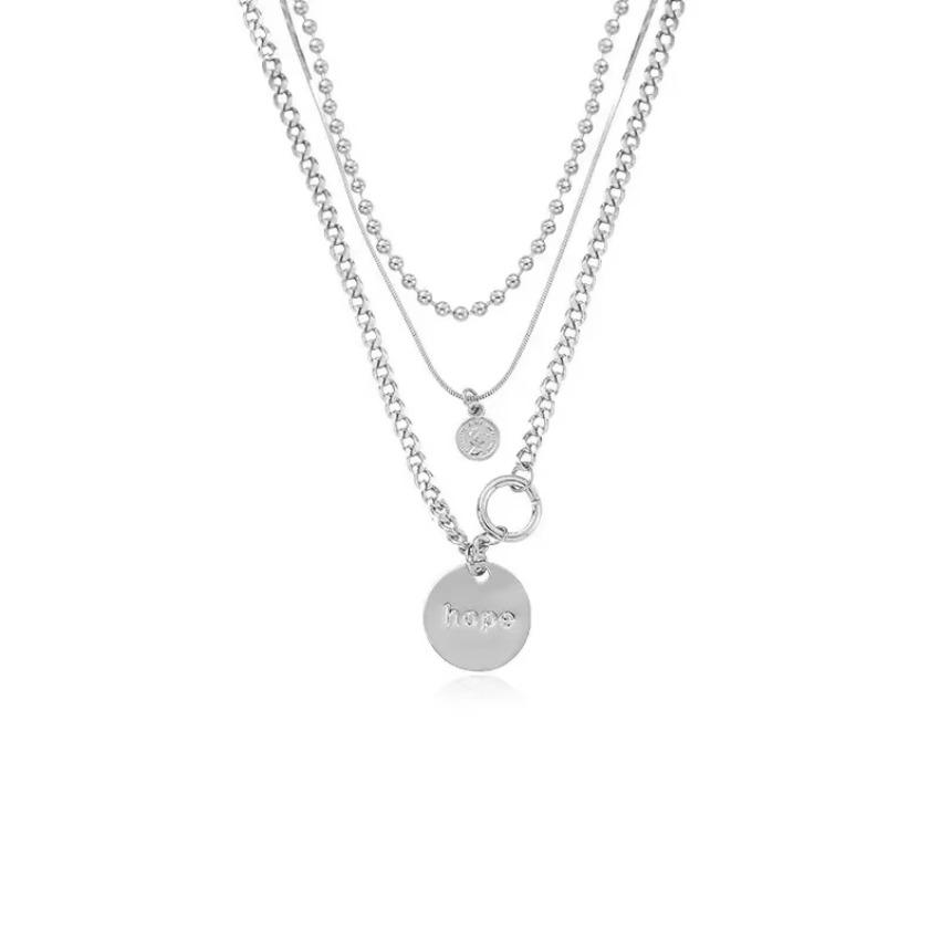 Fashion Titanium Steel Chain Necklace Female Europe and America Double Clavicle Chain Hip Hop Sweater