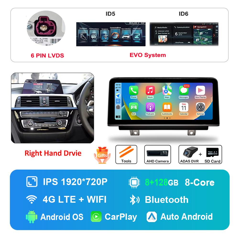 10.25 Inch Right Hand Drvie for BMW 3 /4 Series F30 F31 F32 F33 F34 F36 2013 - 2018 NBT EVOAndroid Car Radio Multimedia Player