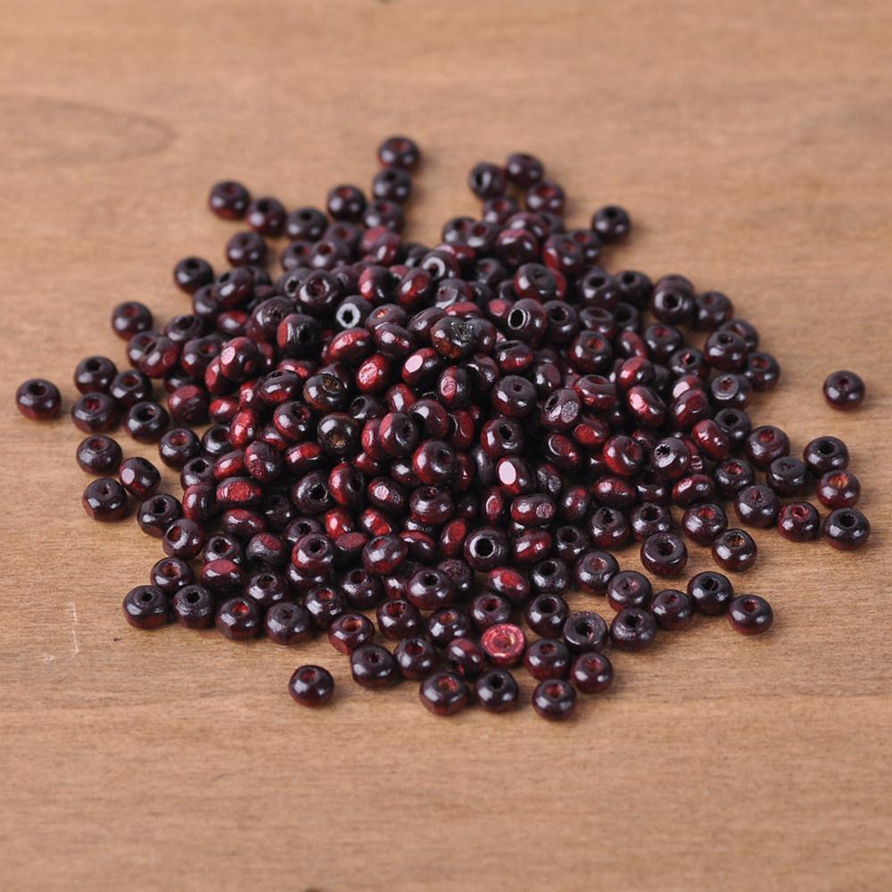 1000pcs Round 4mm Plated Coated Color Natural Wood Small Loose Spacer Beads for DIY Crafts Woodcraft Jewelry Making Accessories