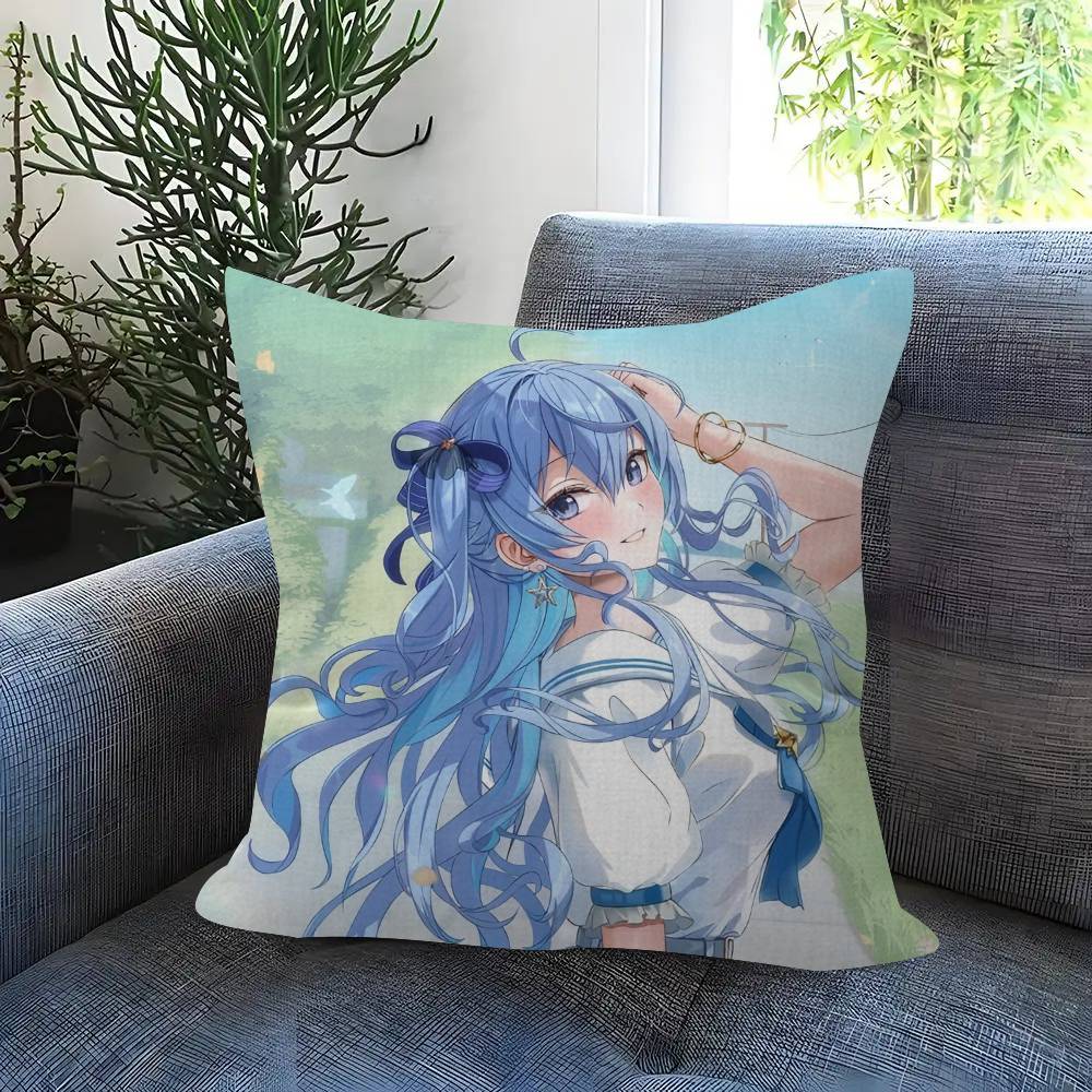 Suichan Hoshimachi Suisei Animation HHololive  Pillow Cover for Bedroom Room and Living Room Sofa Decorative Cushion Cover