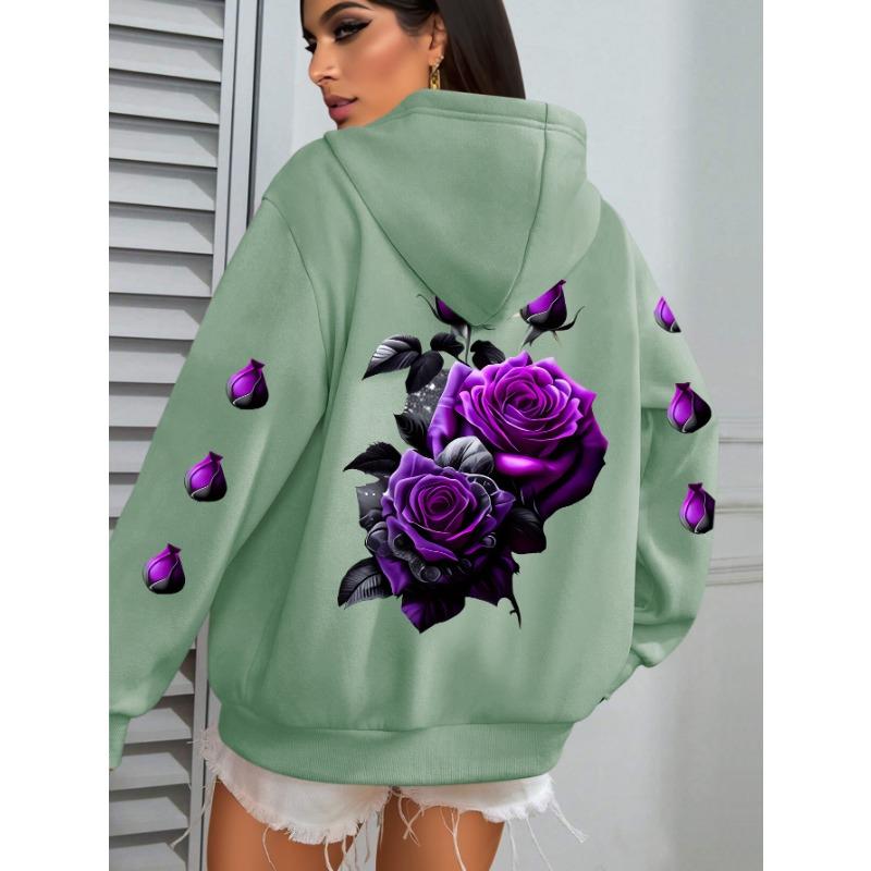 Top Selling Purple Rose Hoodie S