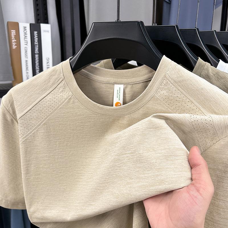 Summer Middle-Aged & Young Men s Short Sleeve T-Shirt Crew Neck Casual M