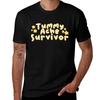 Tummy Ache Survivor In Pastel Yellow Tshirt Streetwear Print Tee Shirt