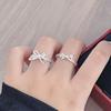 Full Diamond Zircon Bow Open Ring, Women'S Light Luxury Niche Design, High-End Sense, Exquisite Temperament, Shining Index Finger Ring