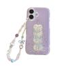 Purple Cake Candle Compatible iPhone 14/15/16/17 Pro Max Protective Chain Case