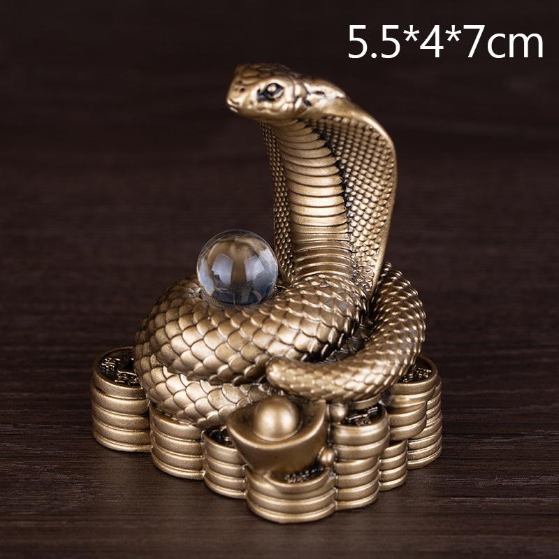 2026 Year Of The Snake Figurine Simulation Snakes Ornaments Animal Resin Statue Chinese Style Tabletop Feng Shui Lucky Crafts