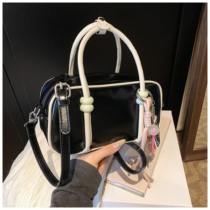 Fashionable and Simple Hand-held Bowling Bag, Color-matched Small Square Bag, Single-shoulder Crossbody Bag, Commuting Bag