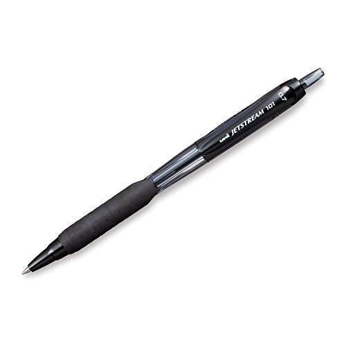 UNI-BALL Jetstream SXN101 0.7mm Roller Ball Pen Black Ink Pack of 6 for Office, School & Home Writing
