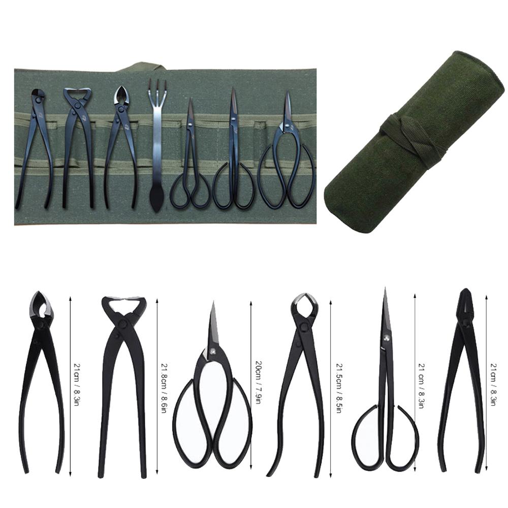 

Прочные ножницы для обрезки деревьев бонсай, набор режущих инструментов с зеленой сумкой для хранения, инструменты для обрезки сада