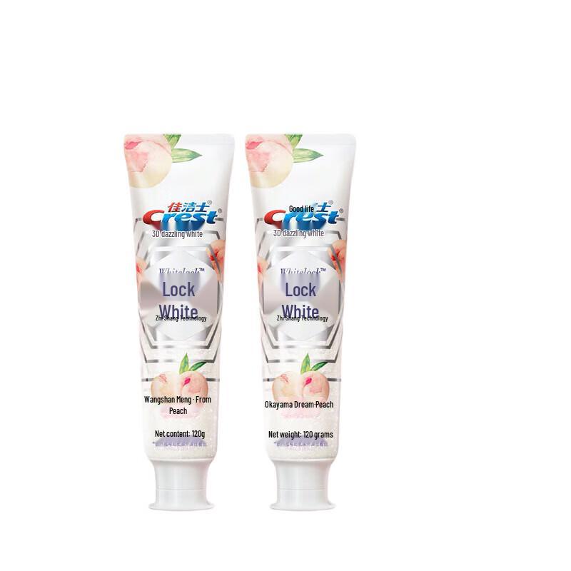 Crest Dual-Color Lock White Toothpaste, Okayama Dream White Peach