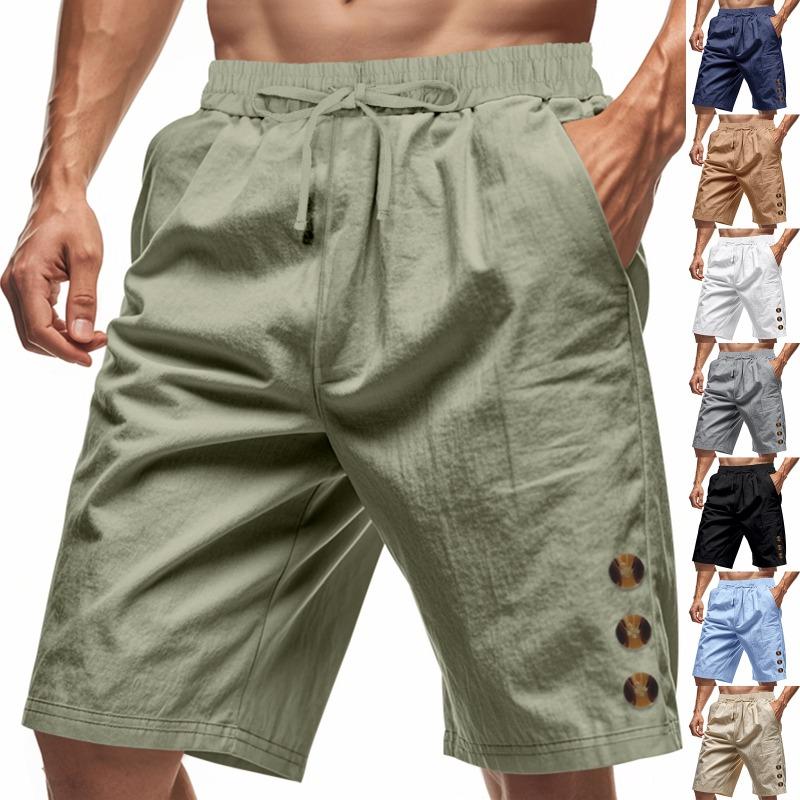 New summer style men's shorts for outer wear, loose beach casual solid color versatile trousers