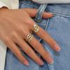 Classic Evil Eye Open Adjustable Finger Ring with Cubic Zirconia for Women Luxury Turkish Eyes Rings Engagement Zircon