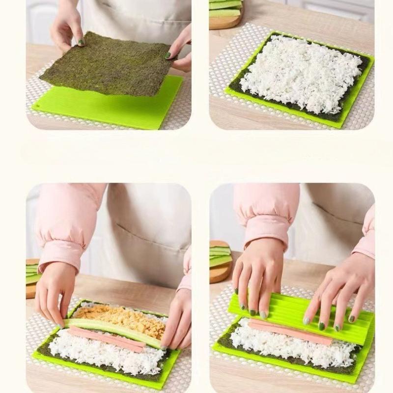 Silikon Sushi Rollmatte Japanische Sushi-Herstellungsform Koreanisches Seetang-Sushi Kimbap Spezialwerkzeug für Küchenanfänger und Kinder