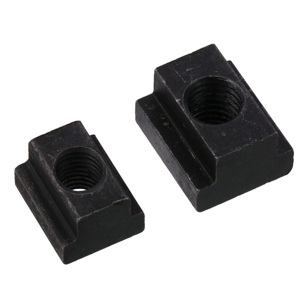10Pcs Durable M6 M8 M10 M12 T Slot Nuts Carbon Steel Black Oxide Finish Tapped Through Slot Nuts Furniture Nuts