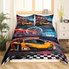 3D Rennsport Daunendecken-Set Groß Jungen Schlafzimmer Steppdecken-Set Dreiteiliges Set