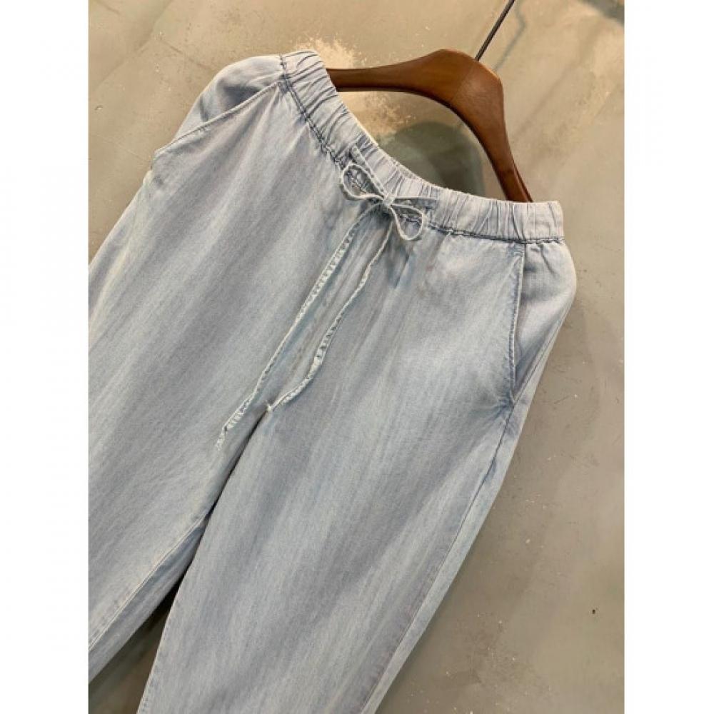 C S In The Room Women Johnny waShIng bandIng Summer Wide Denim pantS 3Color