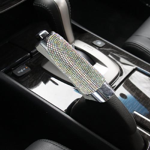 Universal Crystal Car Handbrake Covers Anti-slip Auto Gear Shift Collars Bling Diamond Car Interior Accessories for Woman