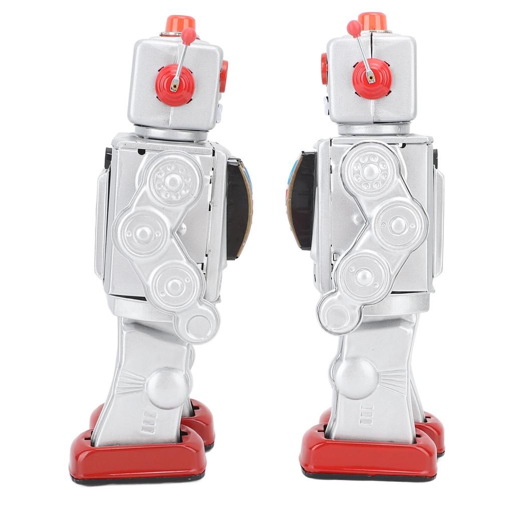 Metal Tin Robot Toy Retro Electric Rotating Figures Model Adult Collection Kids Gift