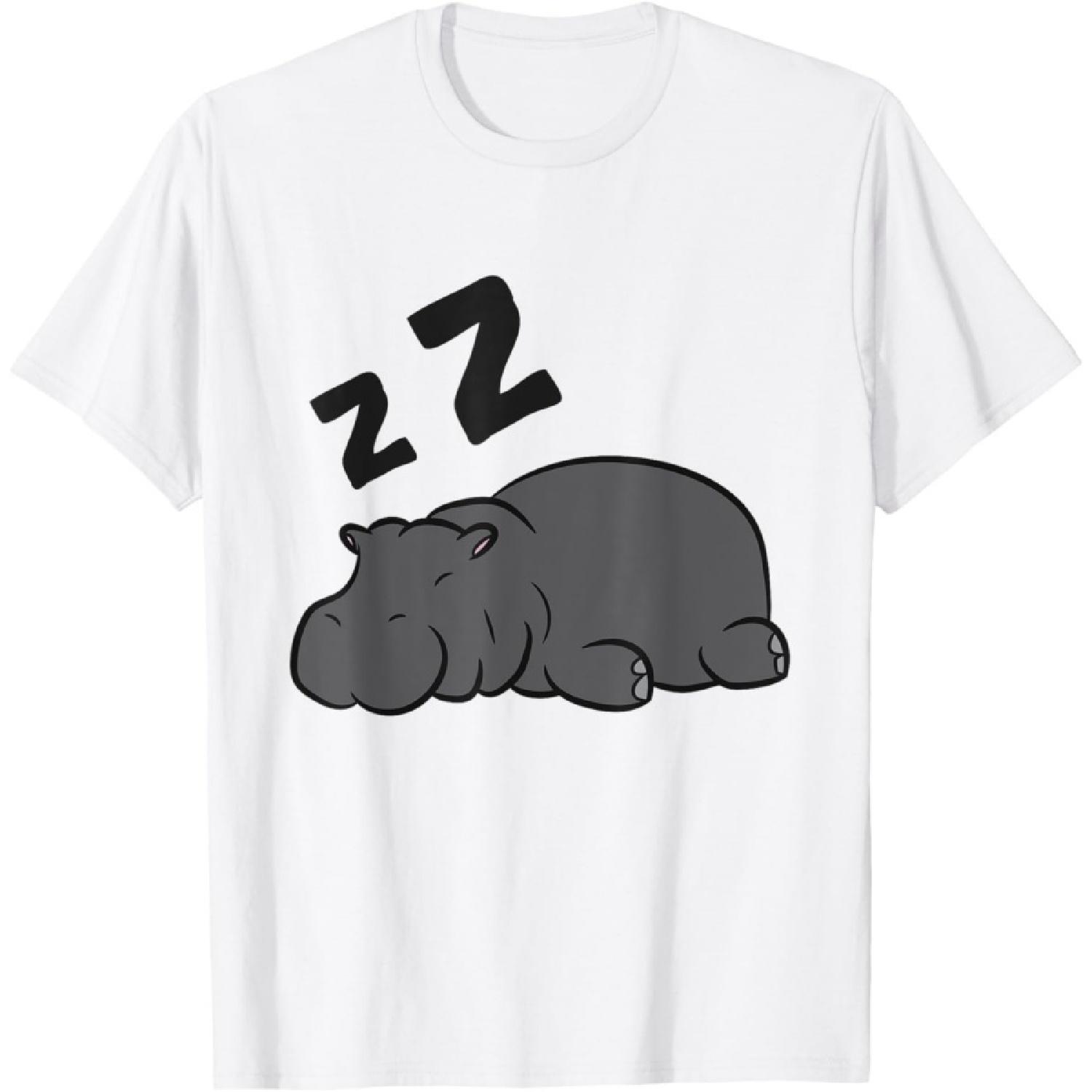Hippo Sleeping Tired Hippo Napping Hippopotamus T-Shirt S