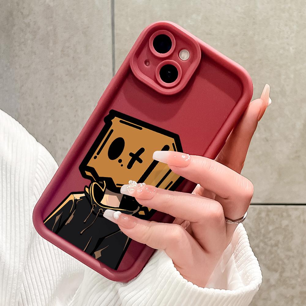 Myk silikon firkantet stige utskriftsmønster Telefondeksel Helt deksel Kamera Støtsikker beskyttelse Gummideksel for iPhone Infinix Tecno OnePlus