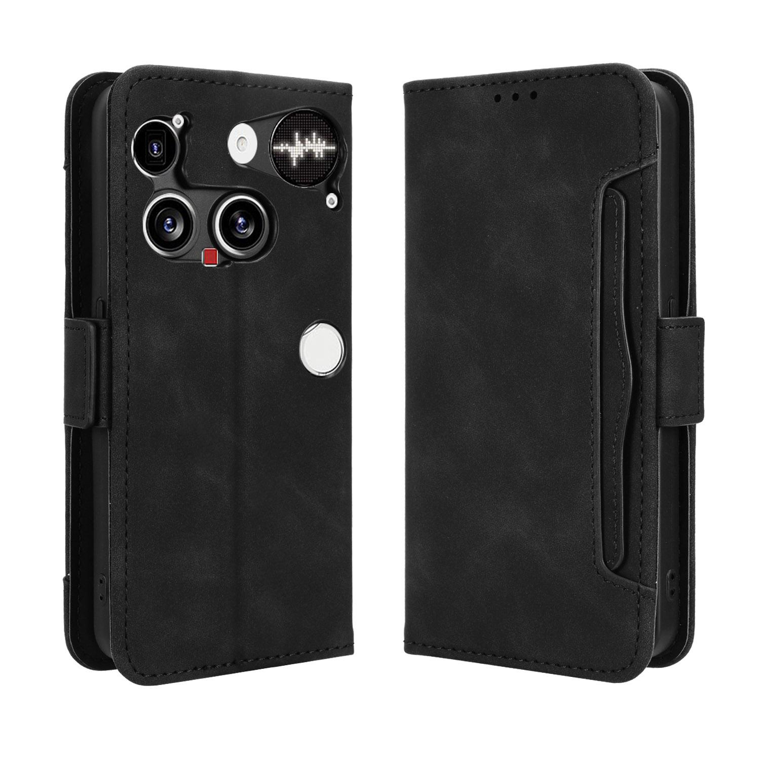 

For Nothing Phone (3) 5G Leather Case Phone Wallet Cover with Multiple Card Slots Black
