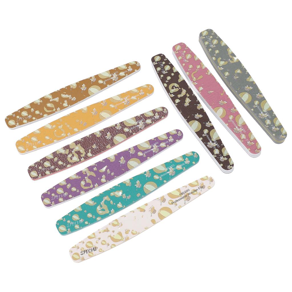 9PCS Nail File Professional Nail Art Sanding Strips Polishing Tools Set Washable Nail Care Buffer Fi