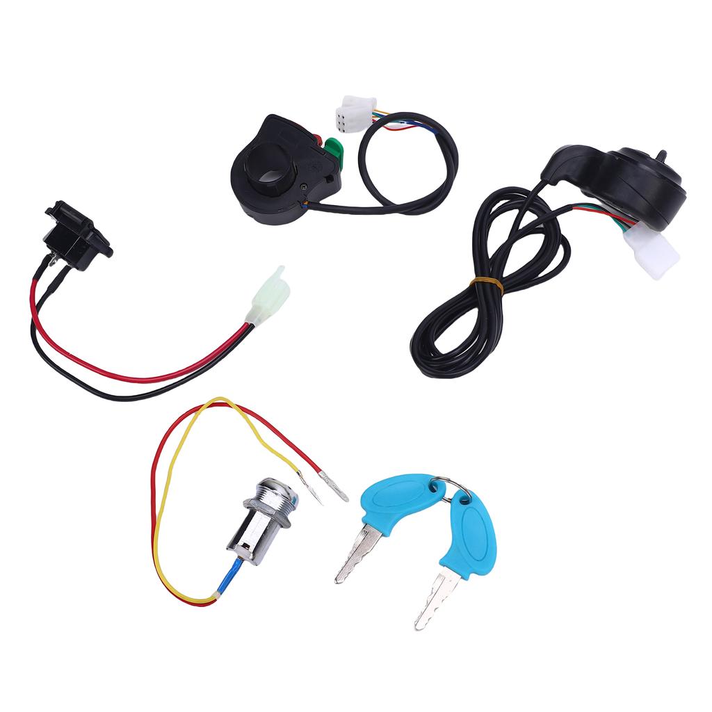 3-in-1 Lenkerschalter mit Zündschloss Daumengas Ladeanschluss Kit für Elektrofahrrad