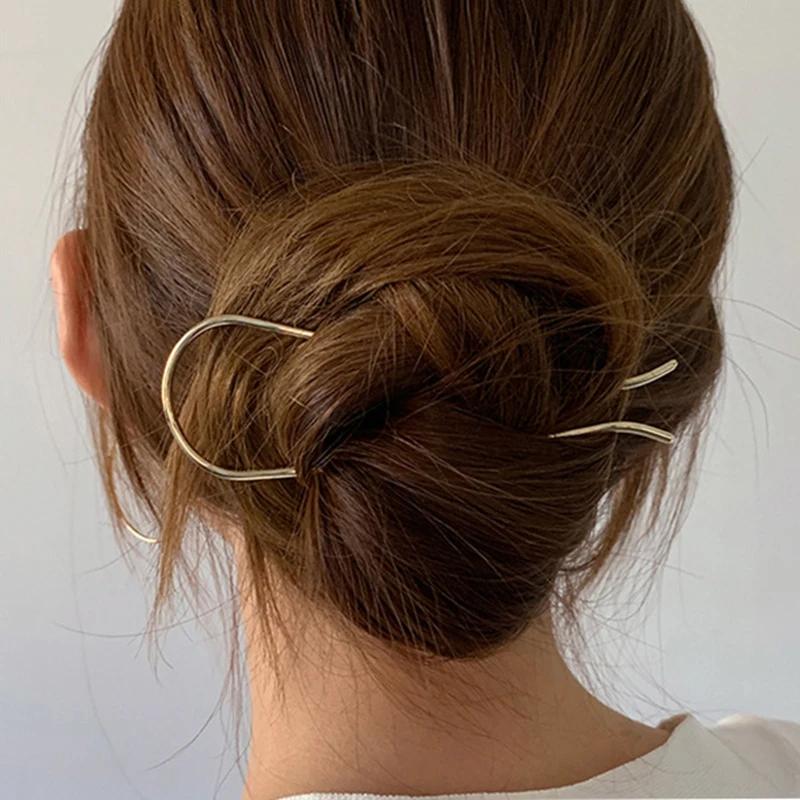 Korean-style U-shaped Hairpin Women's Bun Hair Accessory Hair Pin Metal Versatile and Simple Updo Hairpin Small Hairpin Headwear