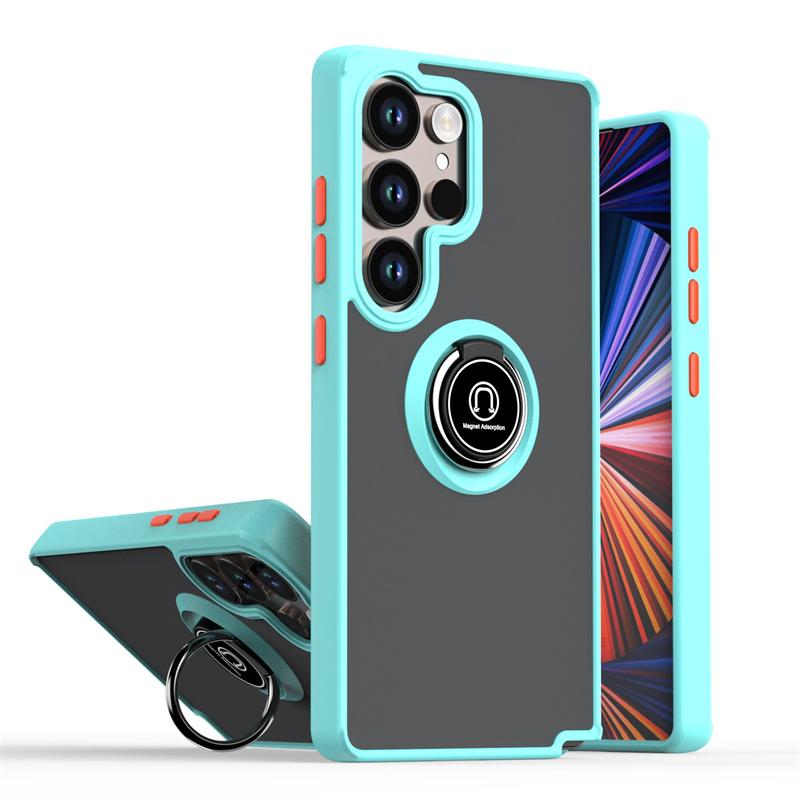 Armor Magnetic Ring Bracket Case For Samsung Galaxy S25 Ultra S25+ S 25 Matte Hard PC Back Cover Galaxy S25 Plus S25ultra Funda