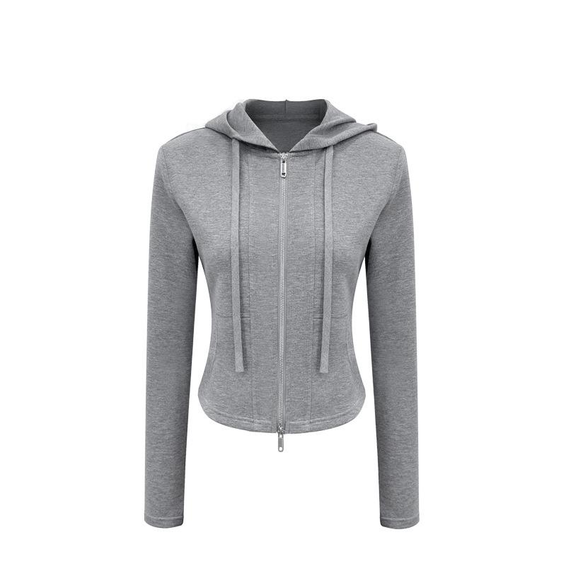 

Женское повседневное худи с длинным рукавом на молнии - Теплая, свободного кроя, омолаживающая куртка для йоги L