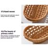 Natural Rattan Tray Wicker Bread Basket Handmade Storage Baskets for Fruit Dessert Display Decorative Serving Tray Home Decor