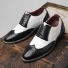 Foreign Trade British Brock Men's 4748 Large Size Leather Shoes Fashion Trend Business Dress Color Matching Men's Shoes