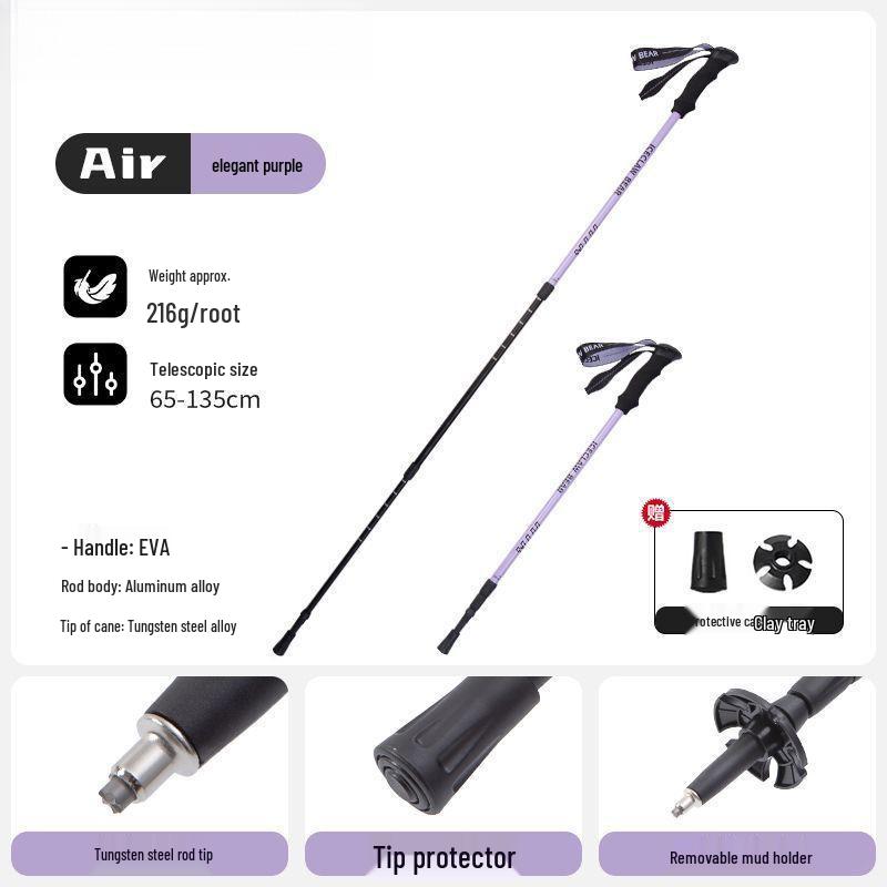 Telescopic Hiking & Trekking Poles with Inner & Outer Locks - Professional Climbing Gear for All Ages