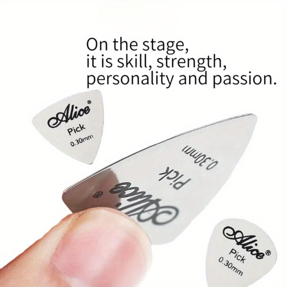 6 Pcs Metal Guitar Pick 0.3mm Thin Durable Silver Color Professional Bass Ukelele Guitar Picks Guitar Amplifier Bass Guita