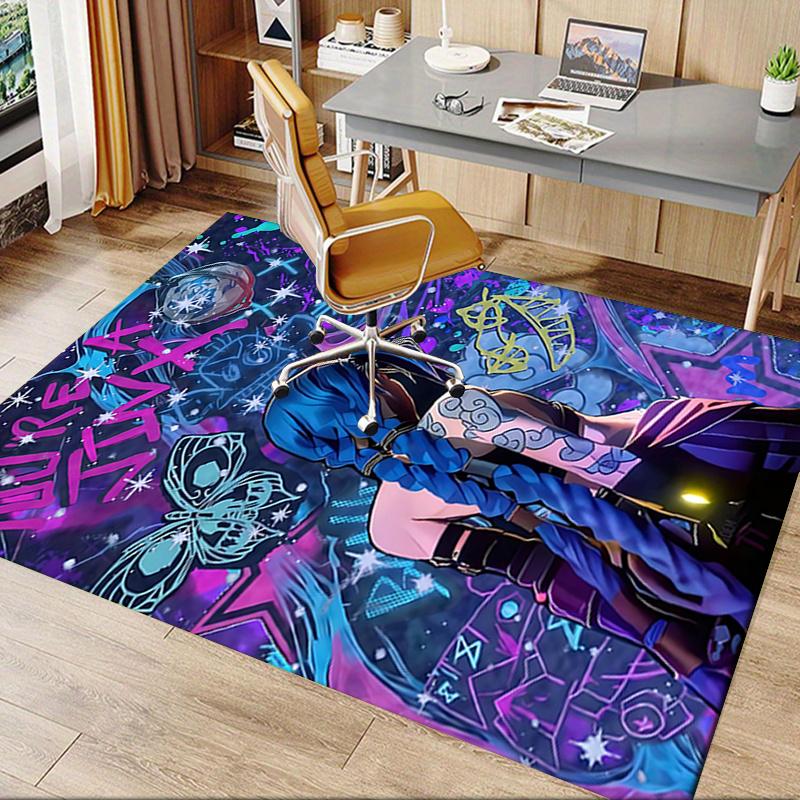Charming Blue Butterfly Office Chair Mat: Decorative Home Office Gift for Any Room.122302a